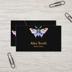 Tattoo Artist, Moth, Pastel，名刺 名刺