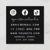 Tattoo Artist Pastel & Red Dragonソーシャルメディアを追加 スクエア名刺 (裏面)