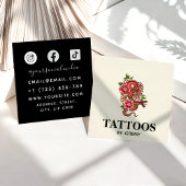 Tattoo Artist Pastel & Red Dragonソーシャルメディアを追加 スクエア名刺