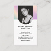 Tattoo Artist Photo Iridescent Gothic Skeleton 名刺 (裏面)