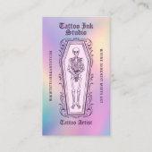 Tattoo Artist Photo Iridescent Gothic Skeleton 名刺 (正面)