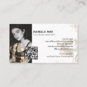 Tattoo Artist Photo Monogram Black Gold Snake 名刺 (裏面)