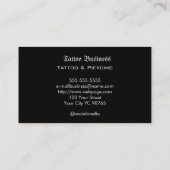 Tattoo artist salon  QR code Business Card 名刺 (裏面)