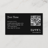 Tattoo artist salon  QR code Business Card 名刺 (裏面)