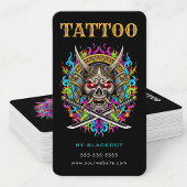 Tattoo Artist Samurai Skull Tattoo Studio QR Code 名刺