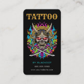 Tattoo Artist Samurai Skull Tattoo Studio QR Code 名刺 (正面)