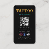 Tattoo Artist Samurai Skull Tattoo Studio QR Code 名刺 (裏面)