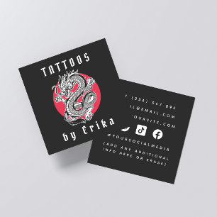Tattoo Artist ShopサロンドラゴンAdd Social Media スクエア名刺