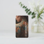Tattoo Artist Tattooist Monogram Photo Black 名刺 (スタンド正面)