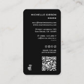 Tattoo Artist Tattooist Monogram Photo Black 名刺 (裏面)