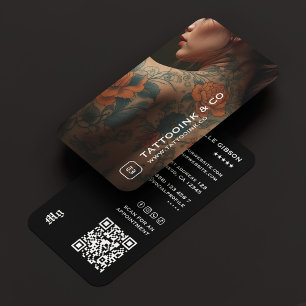 Tattoo Artist Tattooist Monogram Photo Black 名刺