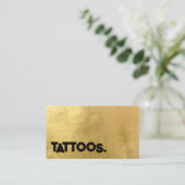 Tattoo Artist Tattooist Simple Gold Metalic 名刺 (スタンド正面)