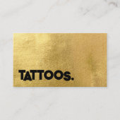 Tattoo Artist Tattooist Simple Gold Metalic 名刺 (正面)