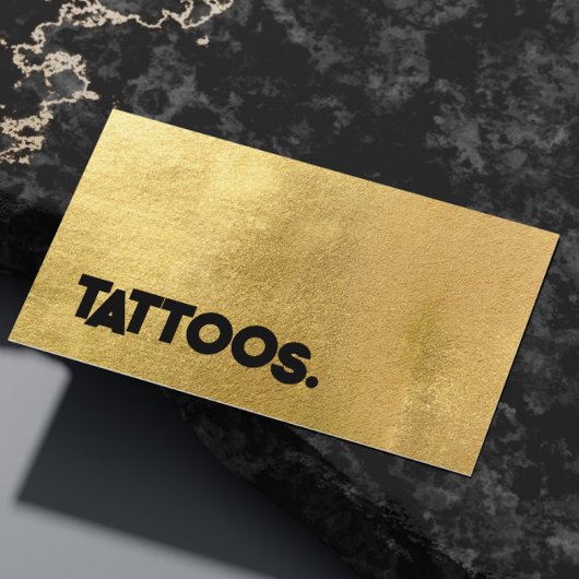 Tattoo Artist Tattooist Simple Gold Metalic 名刺