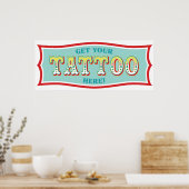 Tattoo Boothカーニバルをテーマにした誕生日BLの看板 ポスター (キッチン)