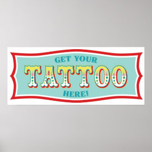 Tattoo Boothカーニバルをテーマにした誕生日BLの看板 ポスター