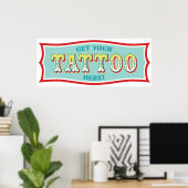 Tattoo Boothカーニバルをテーマにした誕生日BLの看板 ポスター (ホームオフィス)