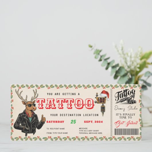 Tattoo Christmas Gift Ticket Certificate Voucher 招待状 (スタンド正面)