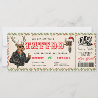 Tattoo Christmas Gift Ticket Certificate Voucher 招待状