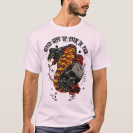 tattoo cobra never give up serpent tete de mort cr tシャツ
