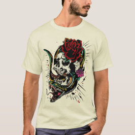 tattoo cobra serpent tete de mort crane old school tシャツ