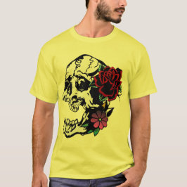 tattoo crane rose fleur tete de mort old school ta tシャツ