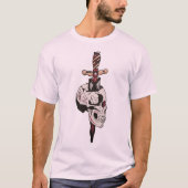 tattoo crane transperce dague old school tete de m tシャツ (正面)