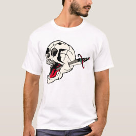 Tattoo crane transperce dague tete de mort old sch tシャツ