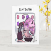 Tattoo Easter Egg Greeting Card カード (黄色い花)