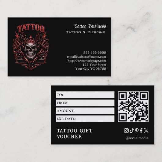 Tattoo Gift Voucher 名刺 (正面/裏面)
