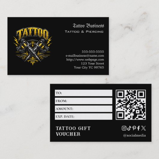 Tattoo Gift Voucher 名刺 (正面/裏面)