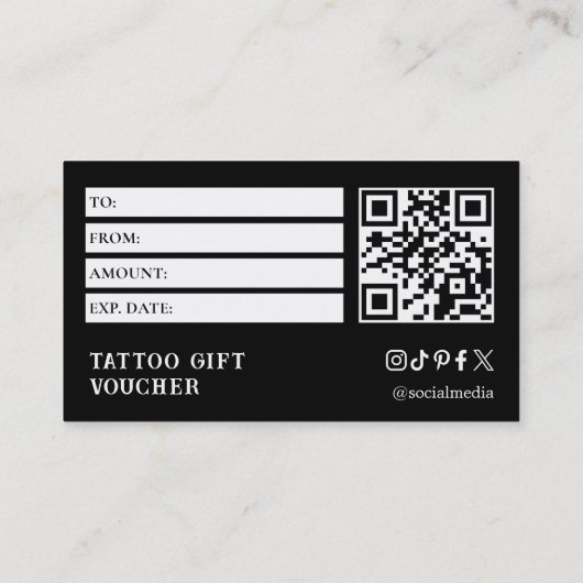Tattoo Gift Voucher 名刺 (裏面)