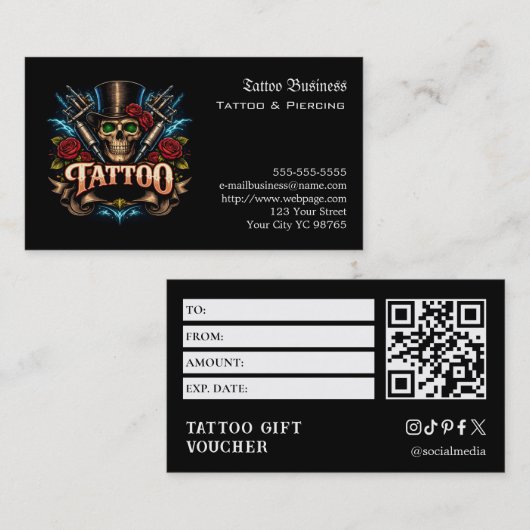 Tattoo Gift Voucher 名刺 (正面/裏面)