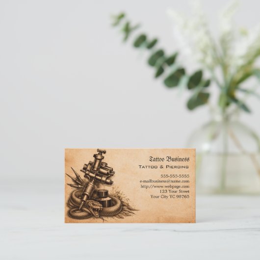 Tattoo Gift Voucher 名刺 (スタンド正面)