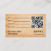Tattoo Gift Voucher 名刺 (裏面)