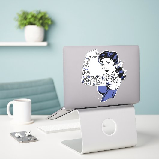 Tattoo Girl Arm Up Thunder_Cove シール (デスク上のノートパソコン)
