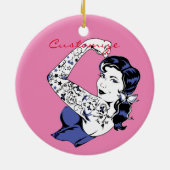 Tattoo Girl Arm Up Thunder_Cove セラミックオーナメント (裏面)