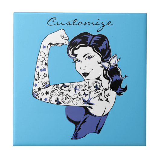Tattoo Girl Arm Up Thunder_Cove タイル (正面)