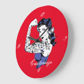 Tattoo Girl Arm Up Thunder_Cove ラージ壁時計 (傾斜)