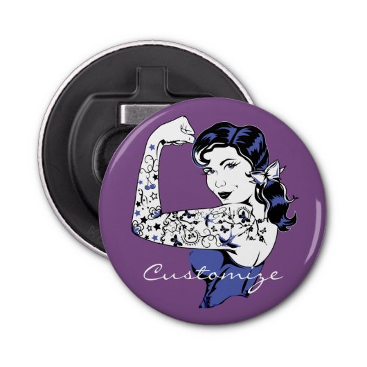 Tattoo Girl Arm Up Thunder_Cove 栓抜き (正面)