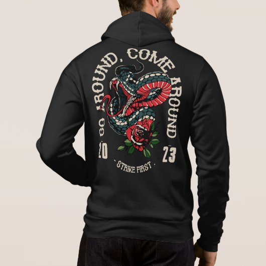 Tattoo go around . come around slogan serpent old  パーカ (裏面)