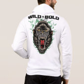 Tattoo gorille wild and bold slogan old school gra パーカ (裏面)