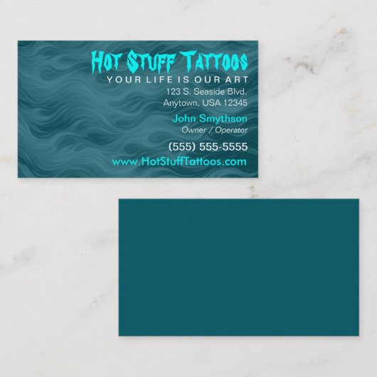 Tattoo Inspired Ghosted Flame Background 名刺 (正面/裏面)