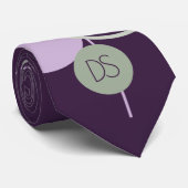 Tattoo Linework | Bohemian Purple Green Monogram ネクタイ (ロール)