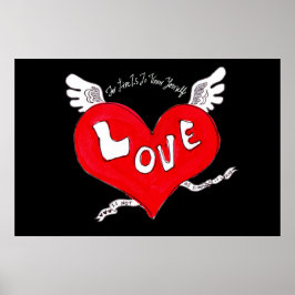 Tattoo Loveハートポスター ポスター