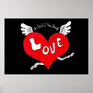 Tattoo Loveハートポスター ポスター