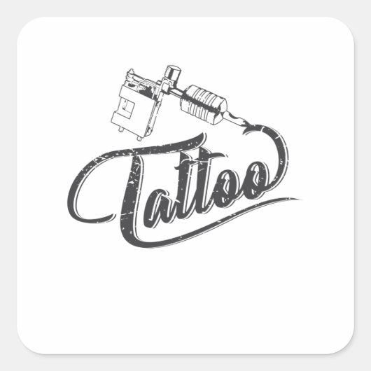 Tattoo Maschine Tätowierung Körperkult mit Tattoon スクエアシール (正面)