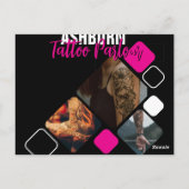 Tattoo Parlour Poster - Custom Black pink ポストカード (裏面)
