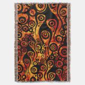 Tattoo Pattern ART – 炎と円+あなたのアイディア スローブランケット (正面縦)