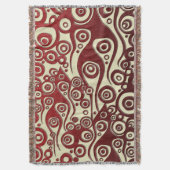 Tattoo Pattern ART – 炎と円 – 赤ガラス スローブランケット (正面縦)